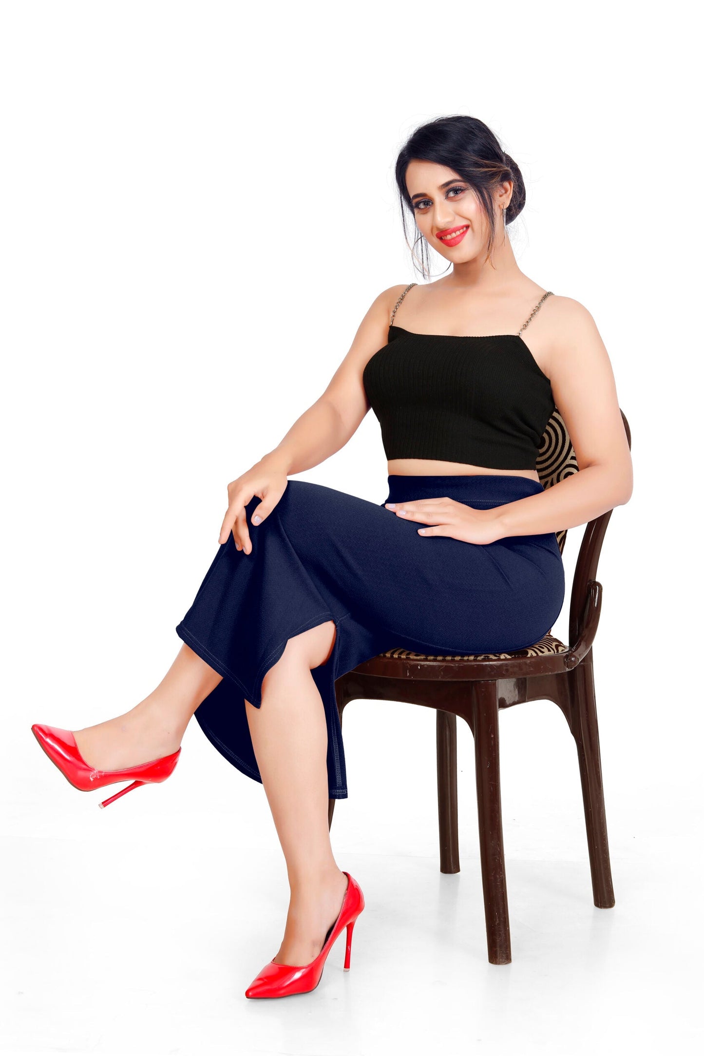 Clozena Blue Saree Shapewear With Side Slits