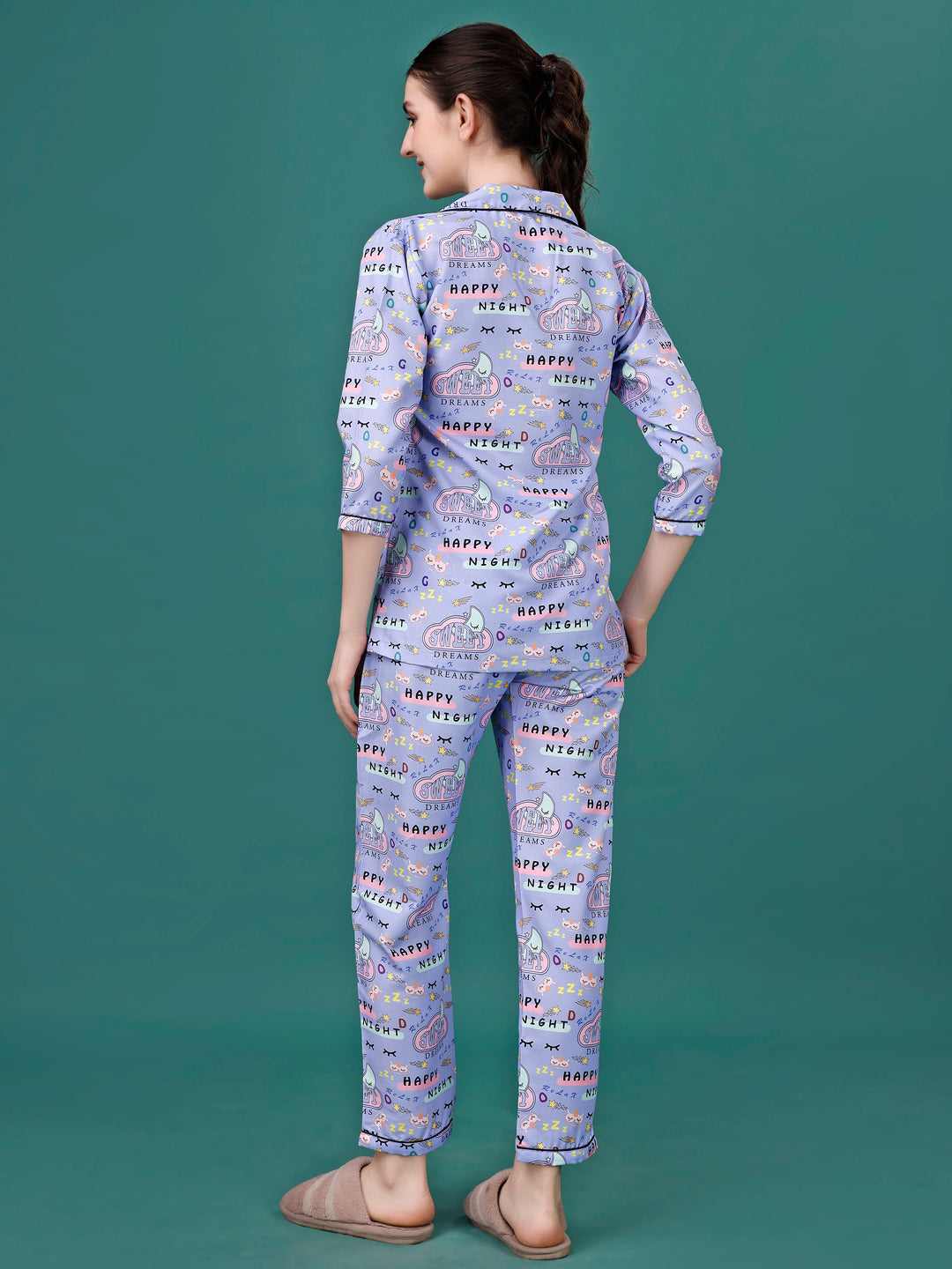 Happy Night Printed Nightsuit For Women