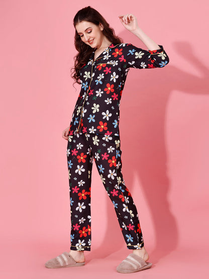 Boss Lady 2 Back Printed Black Pyjama Set| Womens pjs (PACK OF 2)