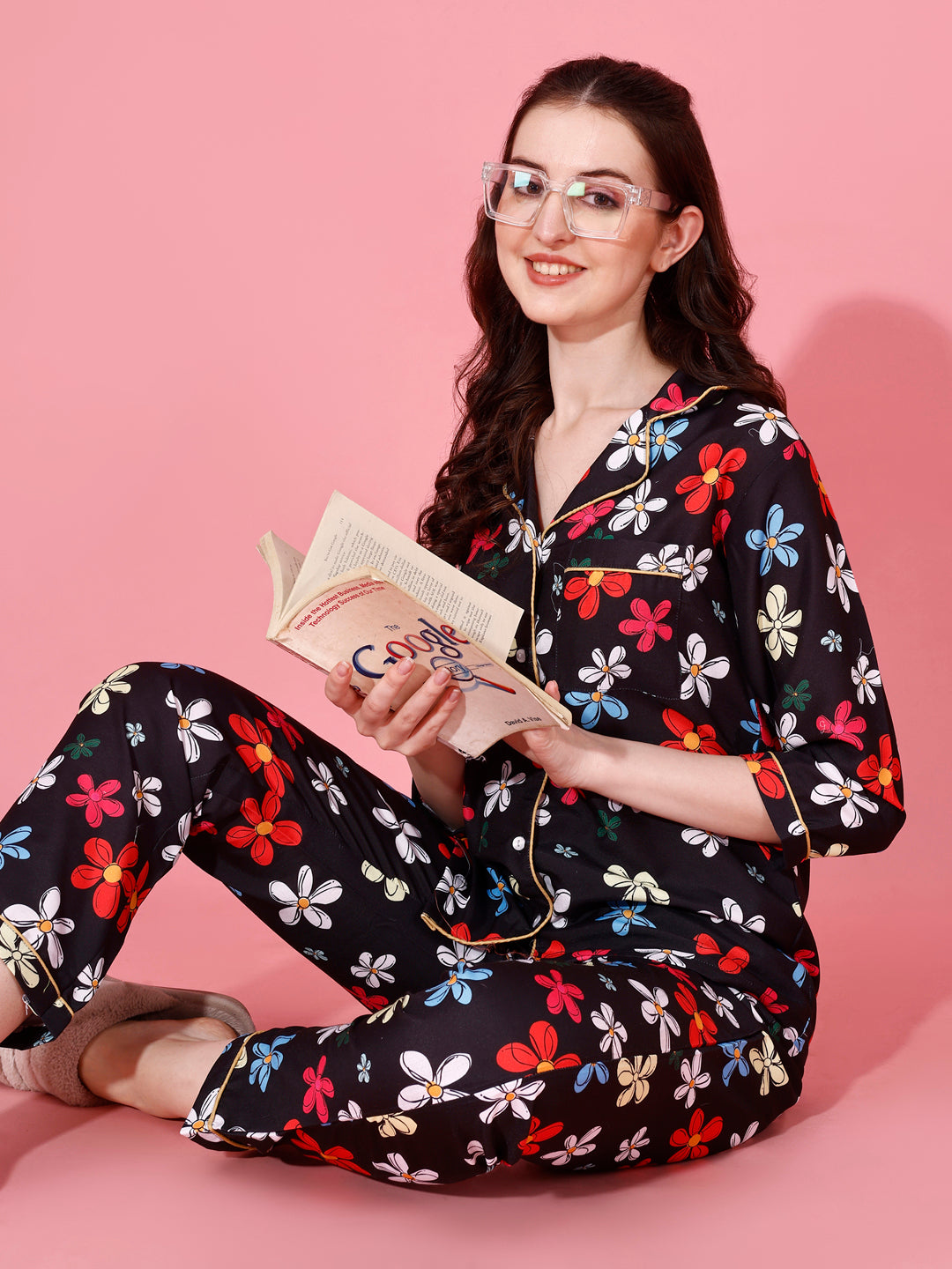 Boss Lady 2 Back Printed Black Pyjama Set| Womens pjs (PACK OF 2)