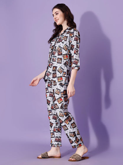 Bollywood Lover Print Nightsuit For Women