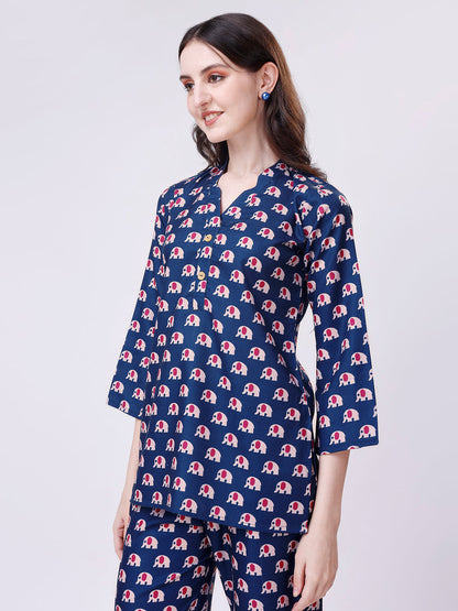 CUTE ELEPHANT PRINTED CO-ORD SET