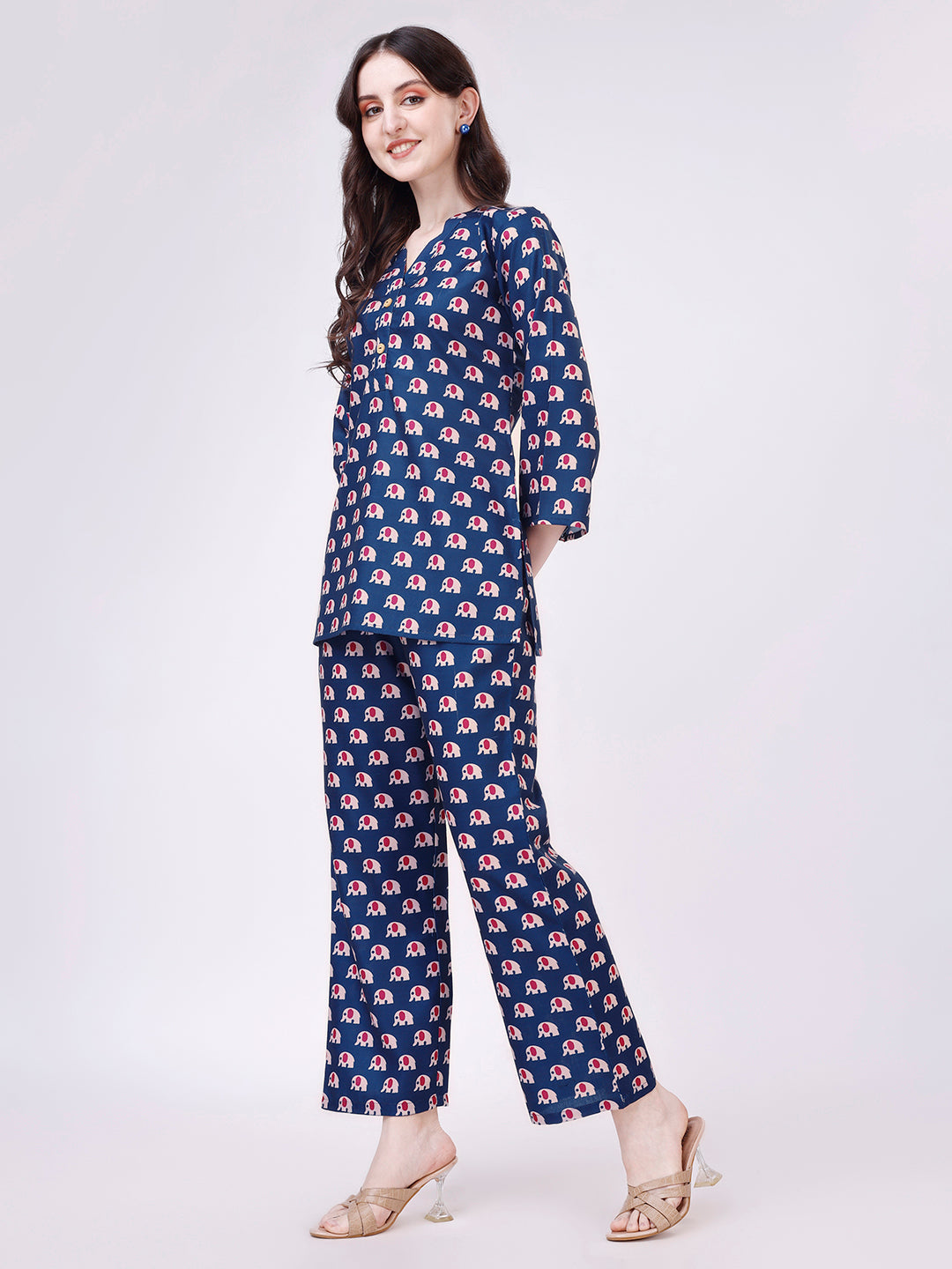 CUTE ELEPHANT PRINTED CO-ORD SET