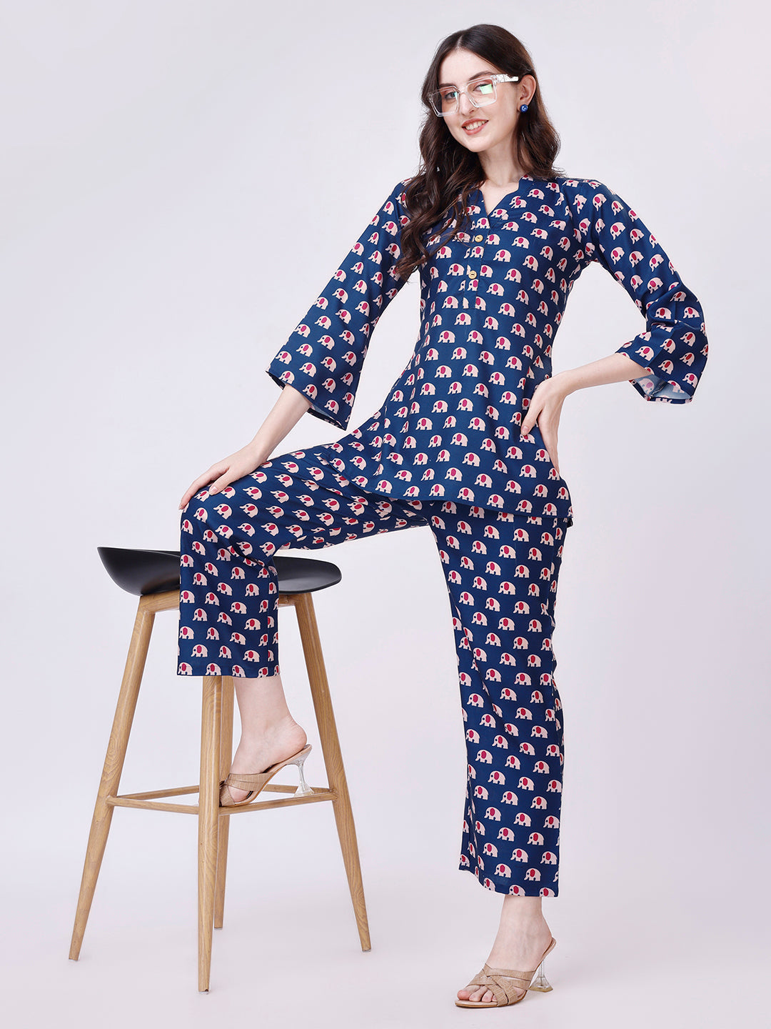 CUTE ELEPHANT PRINTED CO-ORD SET