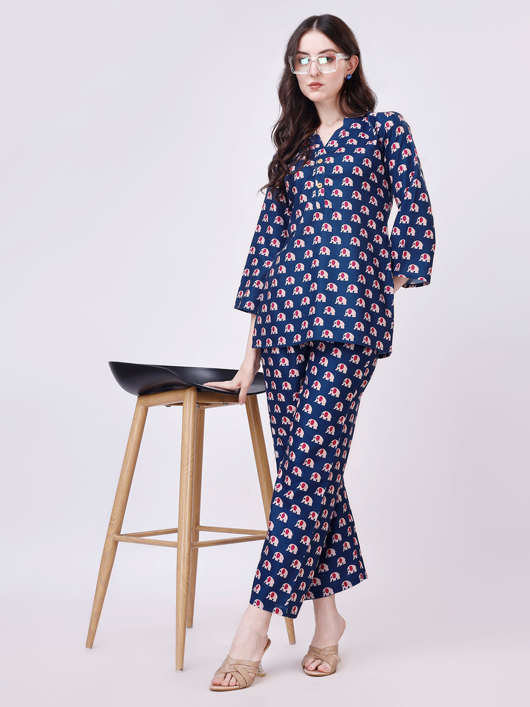 CUTE ELEPHANT PRINTED CO-ORD SET