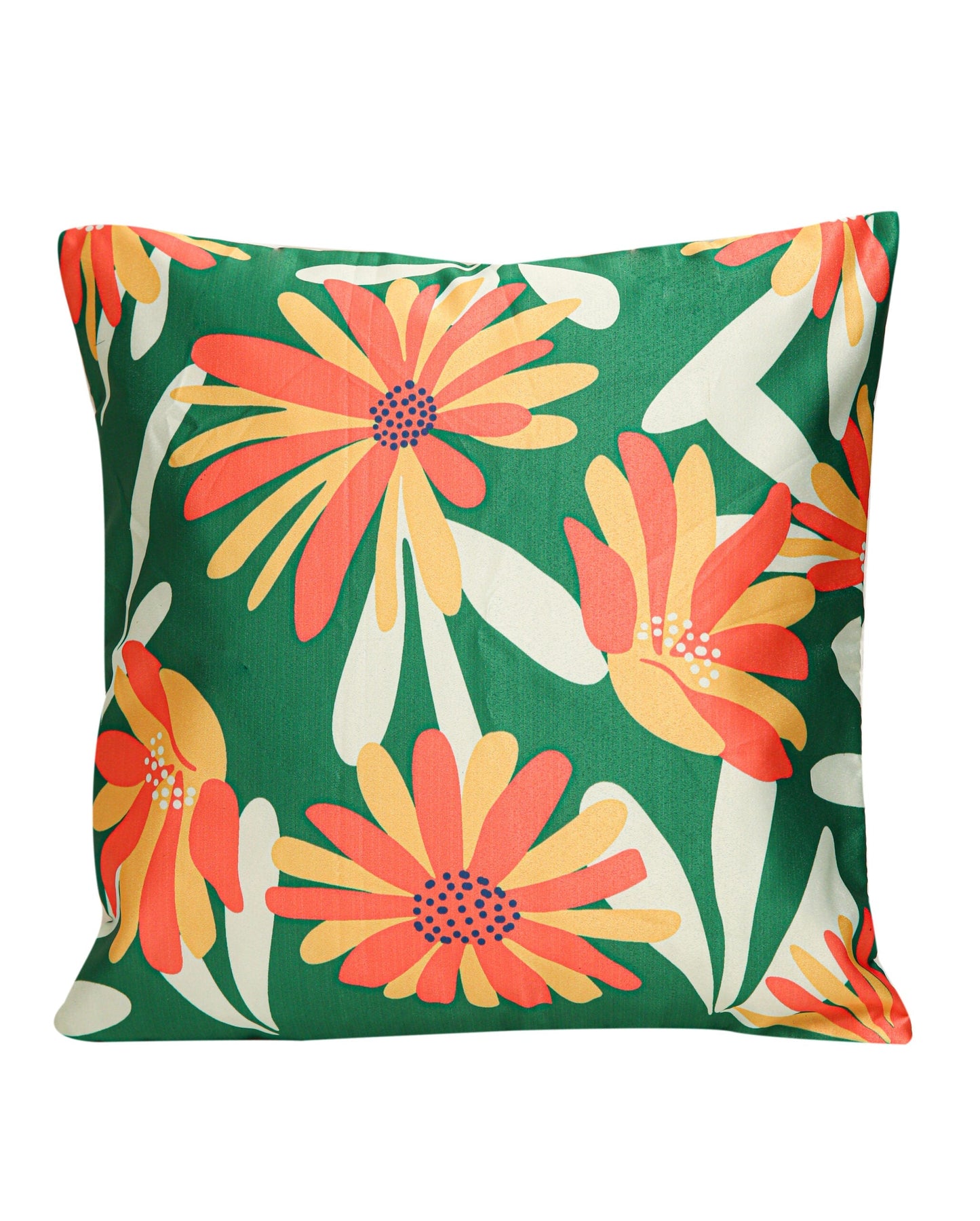 Spring Collection Green Print Floral Cushion Covers, Set Of 5