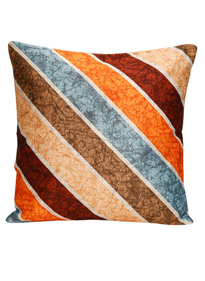 Cocktail Print Beige Color Satin Cushion Cover, Set Of 5