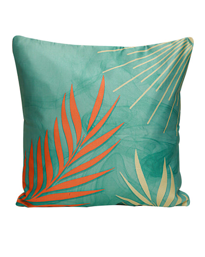 Inflorescence Green Leaves Satin Blend Cushion Cover Set of 5