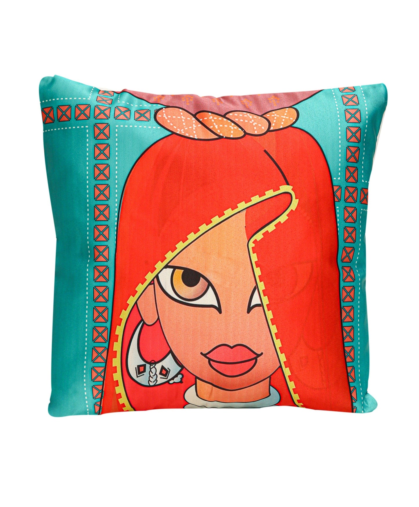 Rajasthan Print Satin Cushion Cover, Set Of 5