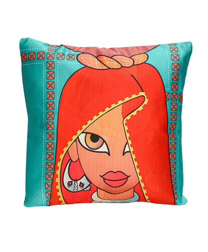 Rajasthan Print Satin Cushion Cover, Set Of 5