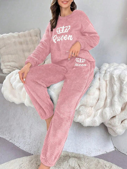 Women's Pink Solid Woolen Night Suit