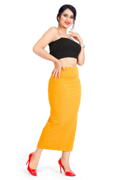 Clozena Mustard Saree Shapewear With Side Slits