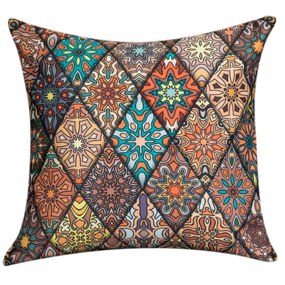 Ethnic Turkey Printed Satin Cushion Covers, Set of 5