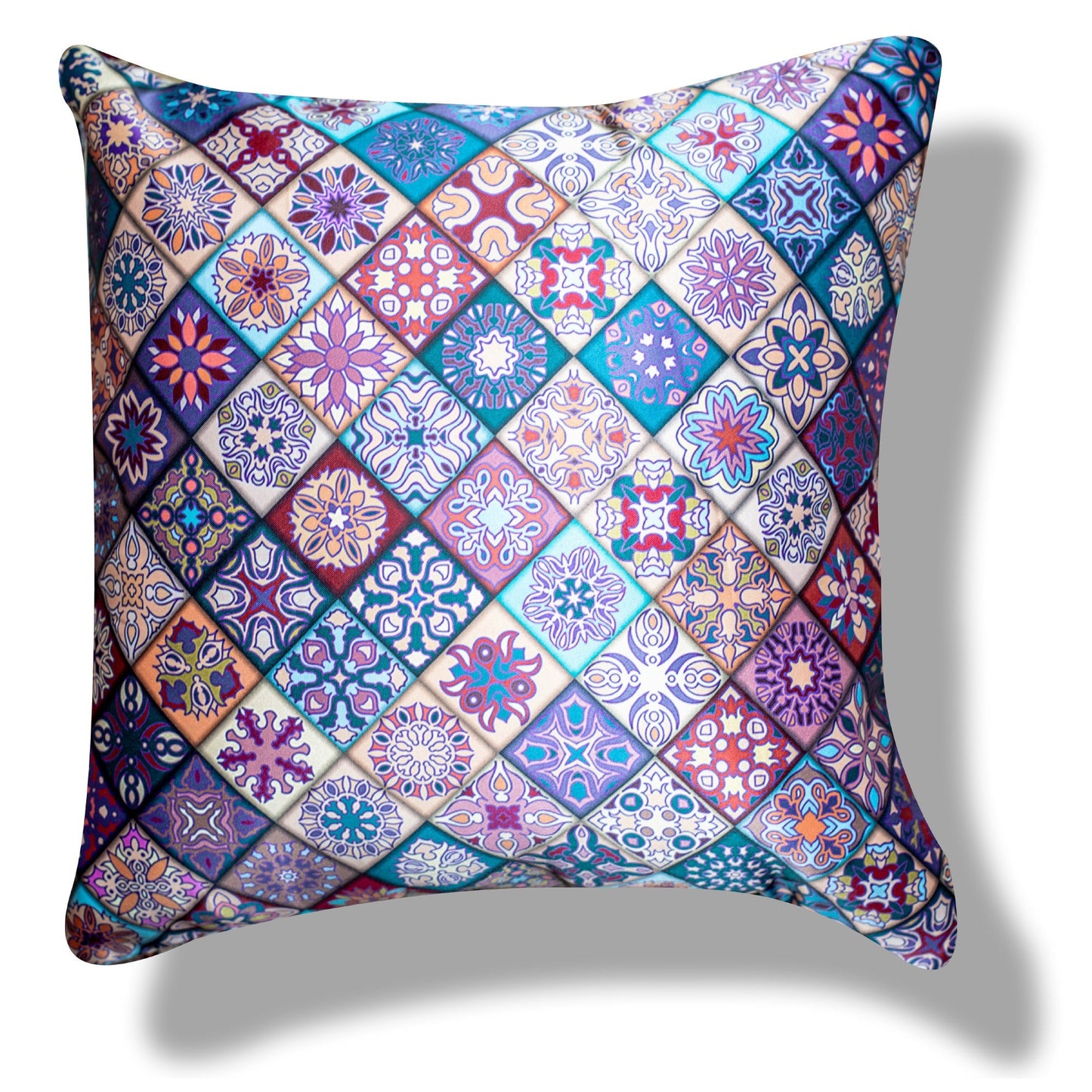 Ethnic Merhaba Printed Satin Cushion Covers, Set of 5