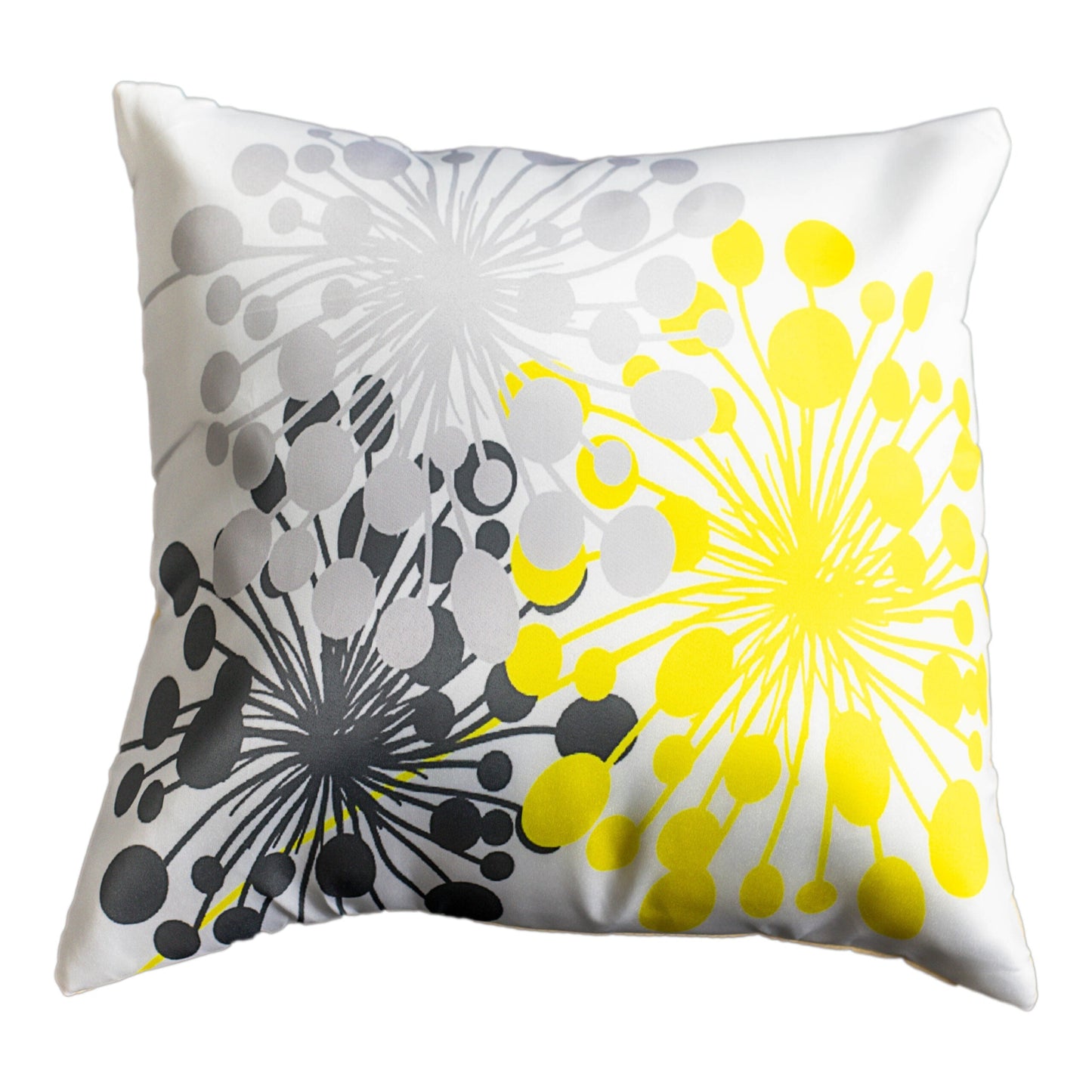 Yellow Printed Satin Cushion Covers, Set of 5