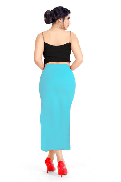 Clozena Skyblue Saree Shapewear With Side Slits