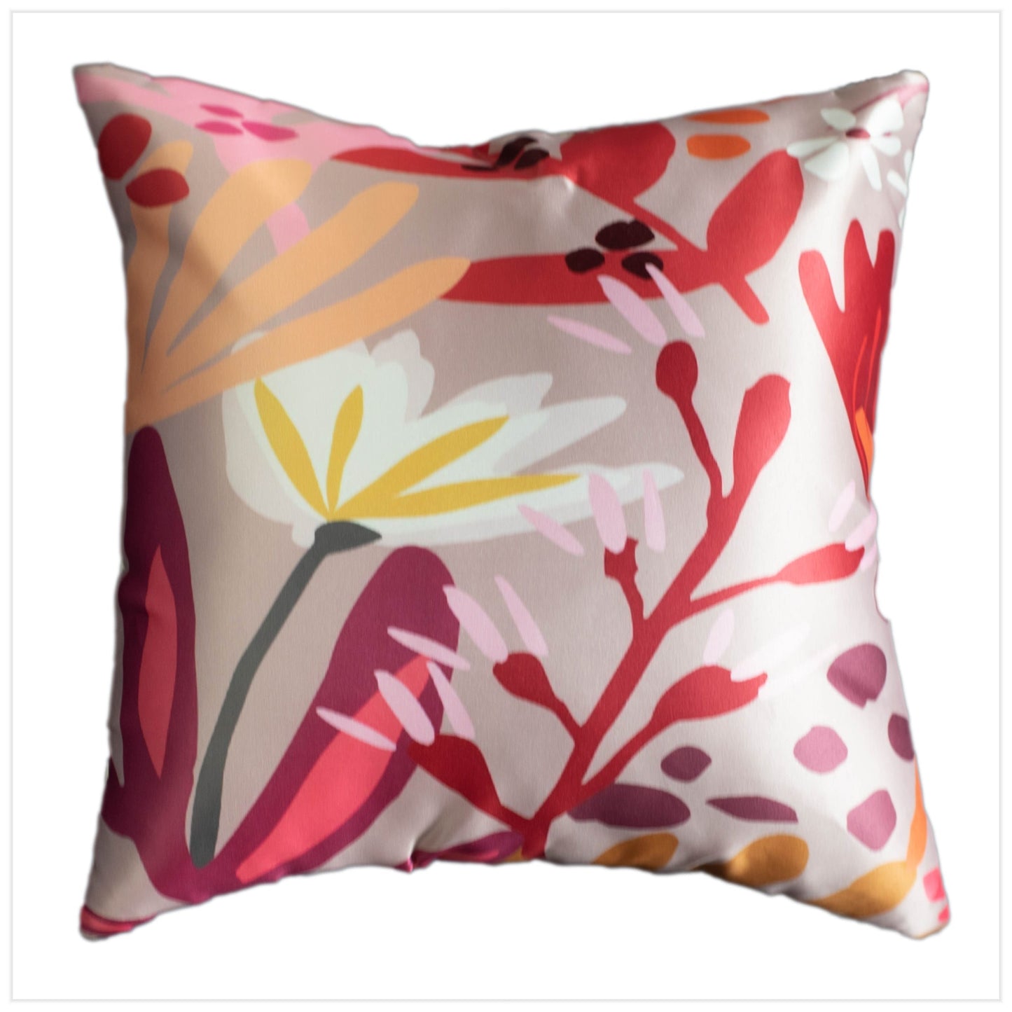 Blossoms Floral Satin Cushion Covers, Set Of 5