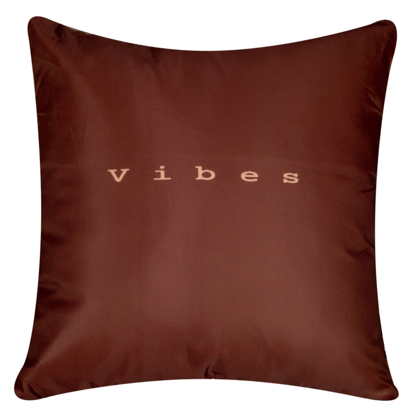 Mocha Vibes Brown Satin Cushion Cover, Set Of 5