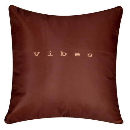 Mocha Vibes Brown Satin Cushion Cover, Set Of 5