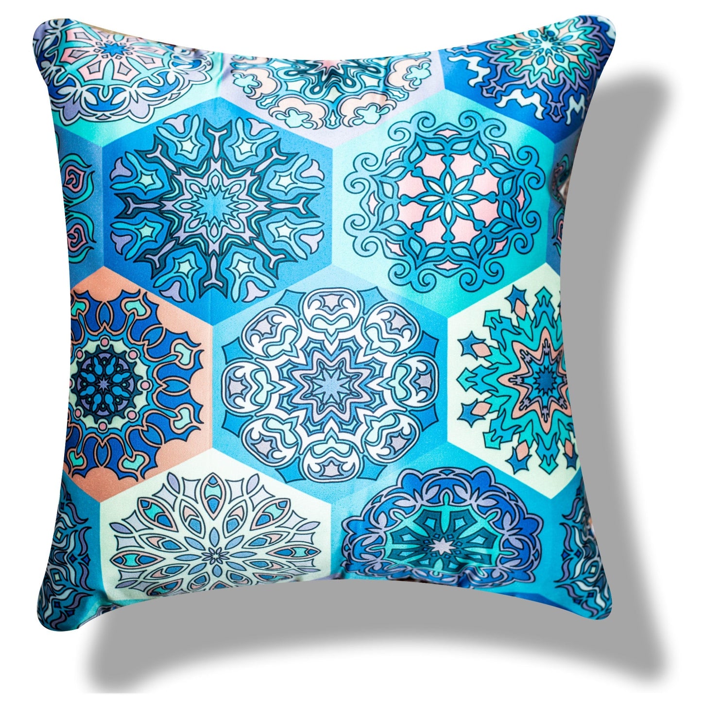 Ethnic Merhaba Printed Satin Cushion Covers, Set of 5