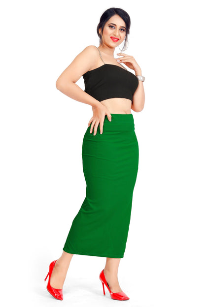 Clozena Green Saree Shapewear With Side Slits