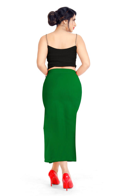 Clozena Green Saree Shapewear With Side Slits