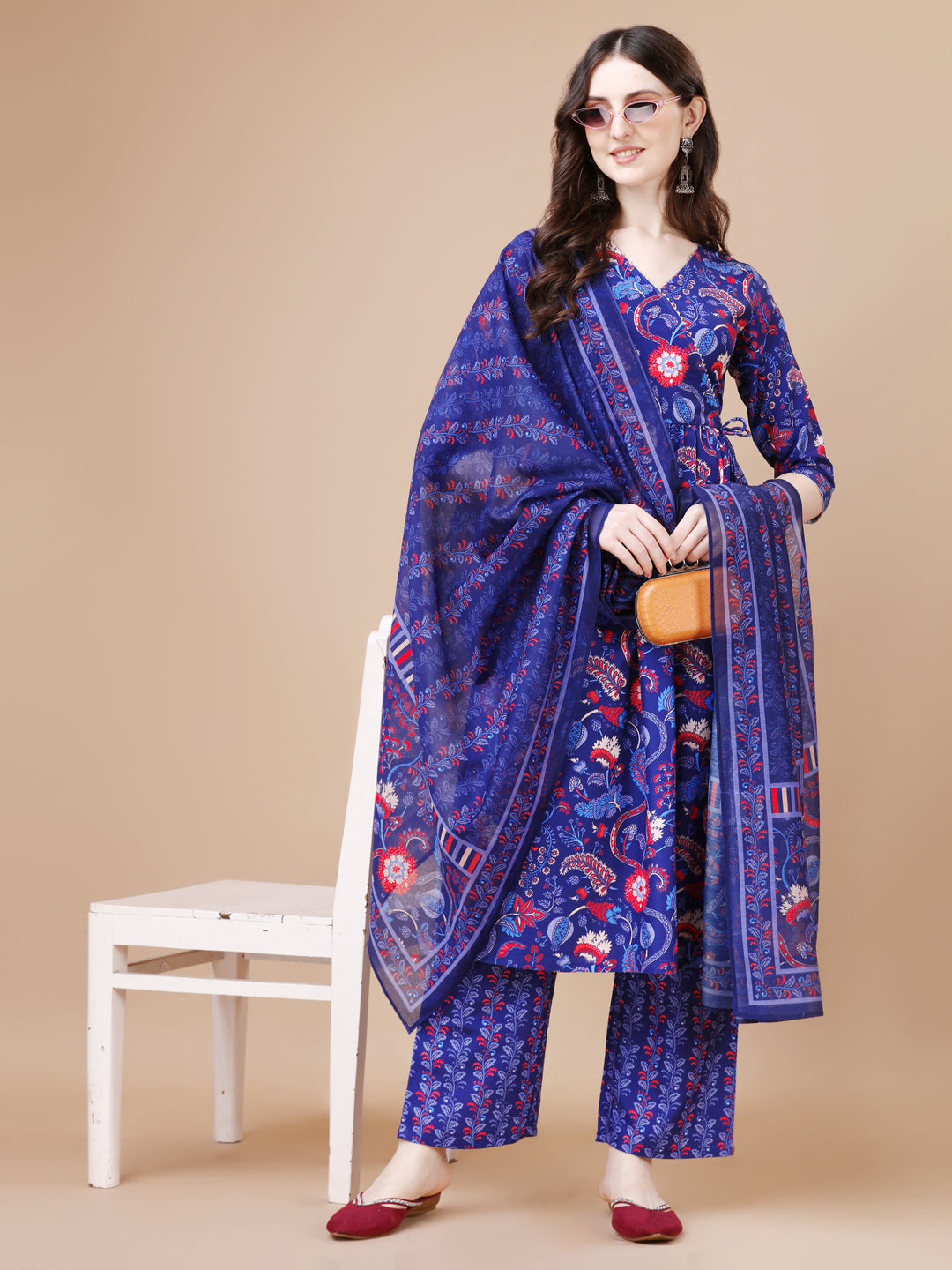 Azure Blue Kurti Pant Duppatta Sets