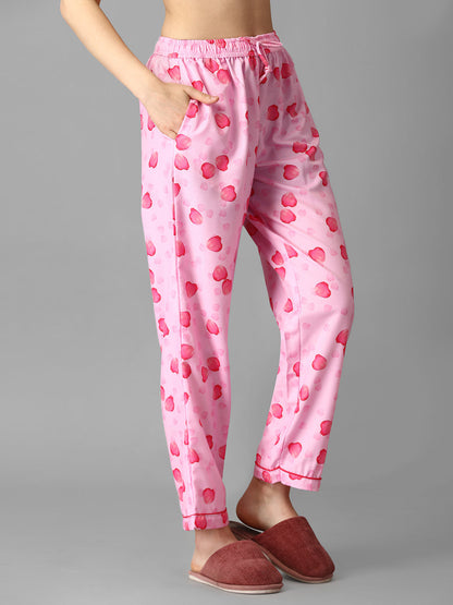 Love Petals Printed PJs For Womens