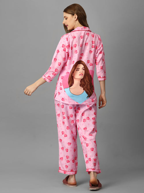 Love Petals Printed PJs For Womens