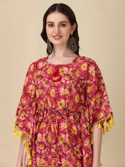 Beautiful Printed Kaftan Dress Set For Womens