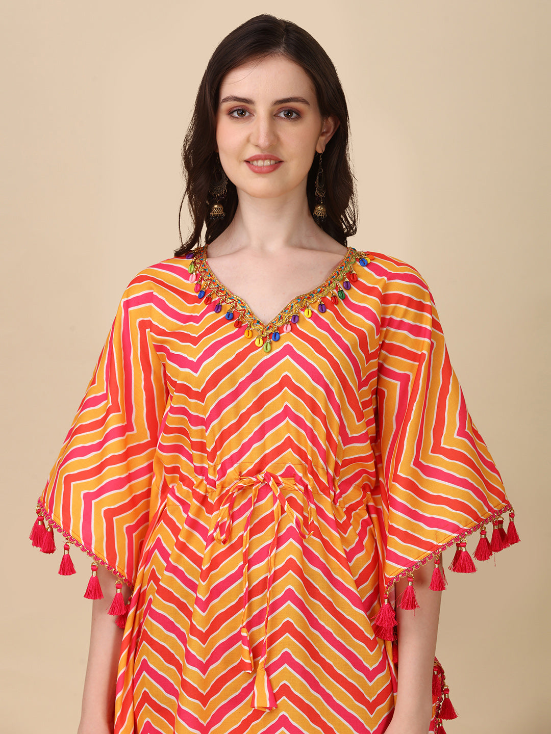 Lehariya Beautiful Orange Kaftan