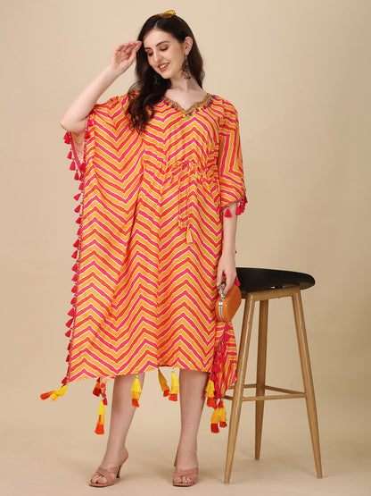 Lehariya Beautiful Orange Kaftan