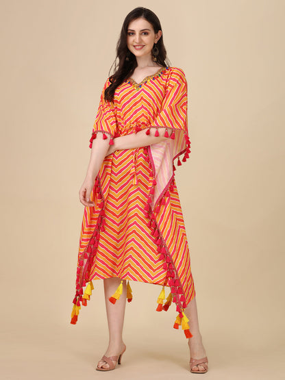 Lehariya Beautiful Orange Kaftan