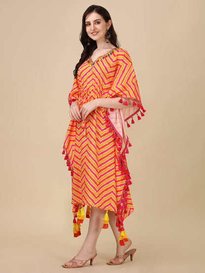 Lehariya Beautiful Orange Kaftan