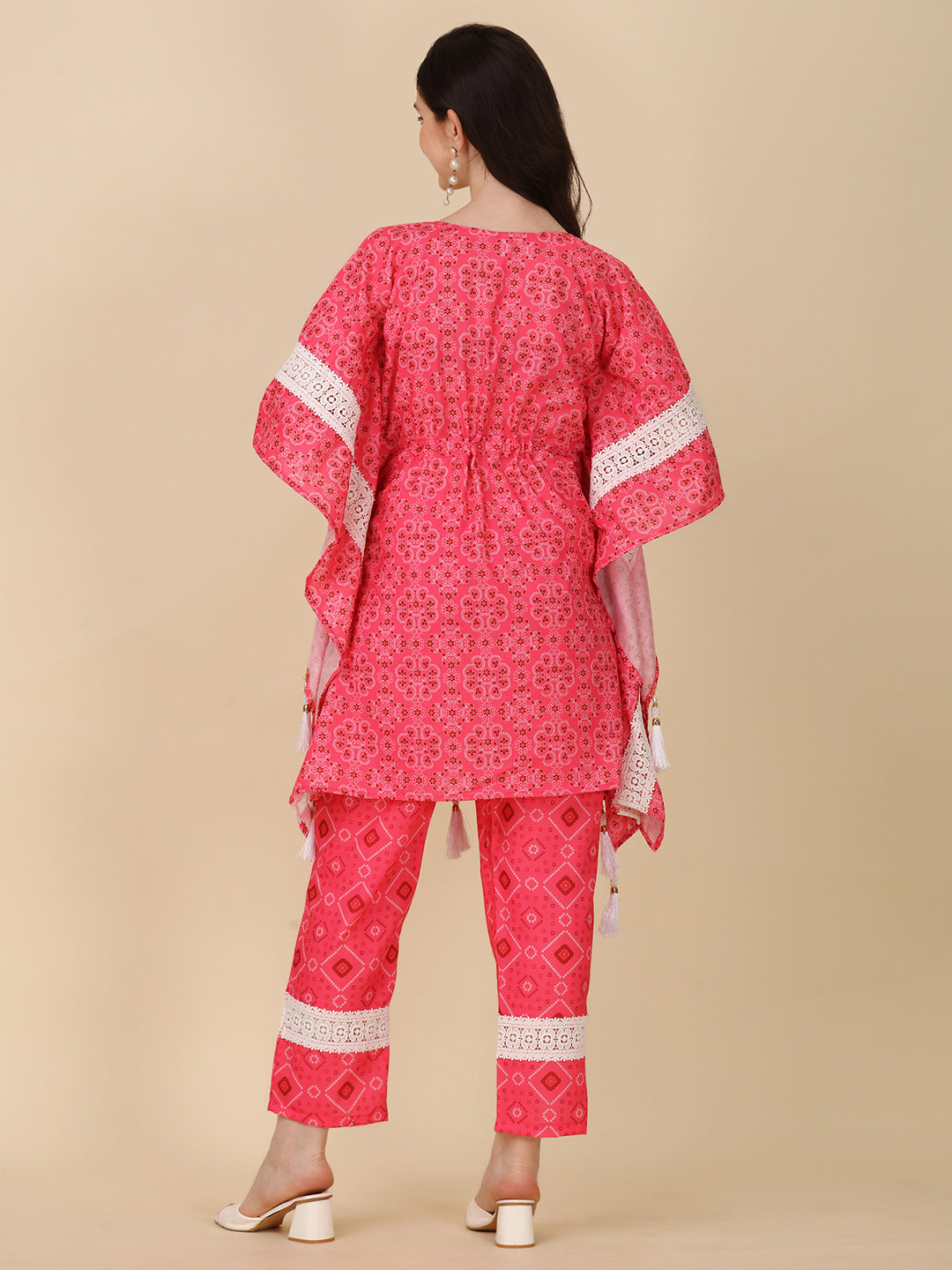 Ruby Radiance Pink Kaftan Set