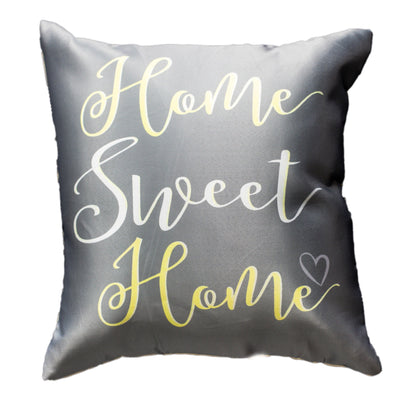 Yellow Printed Satin Cushion Covers, Set of 5