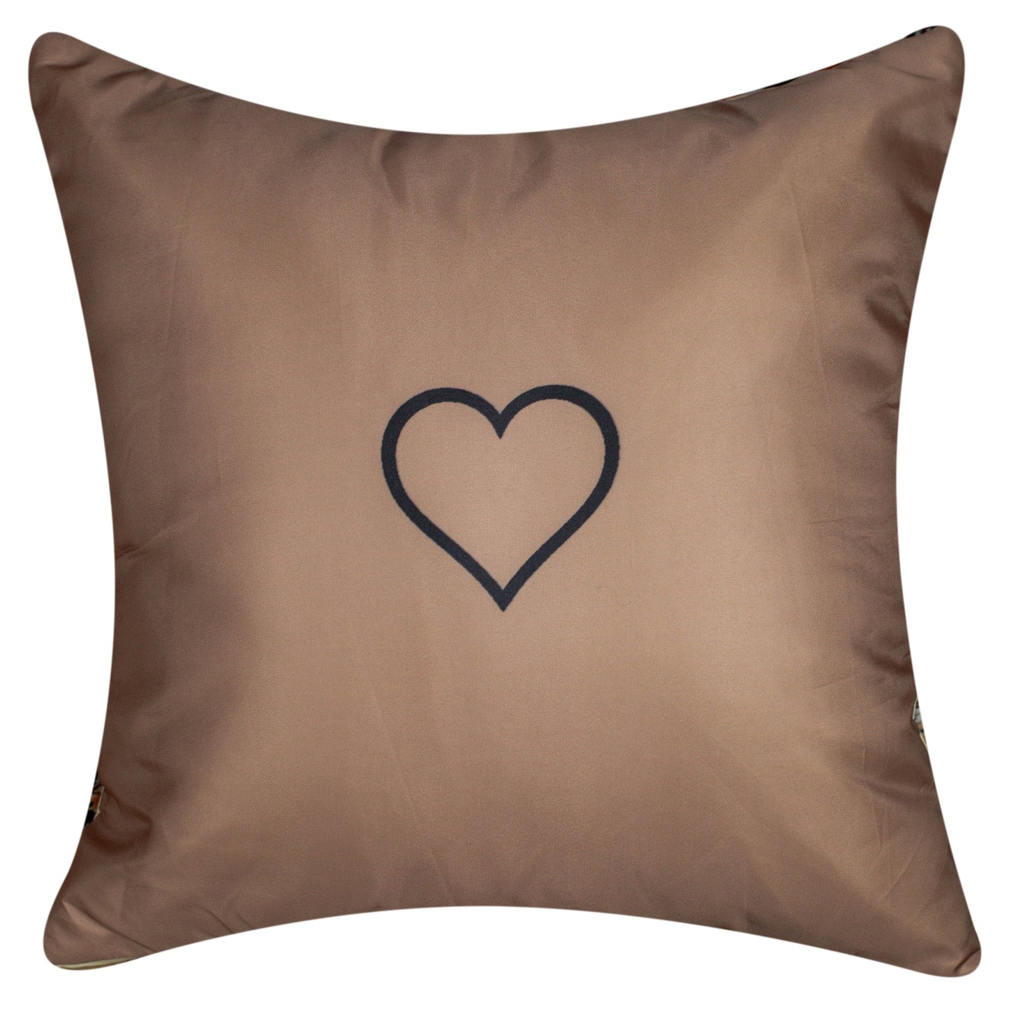 Mocha Vibes Brown Satin Cushion Cover, Set Of 5