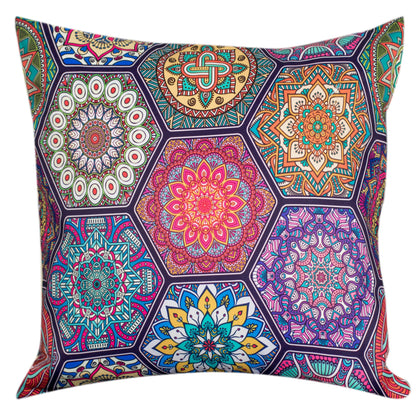 Ethnic Turkey Printed Satin Cushion Covers, Set of 5