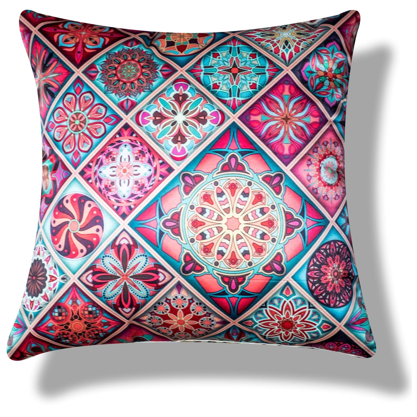 Ethnic Merhaba Printed Satin Cushion Covers, Set of 5