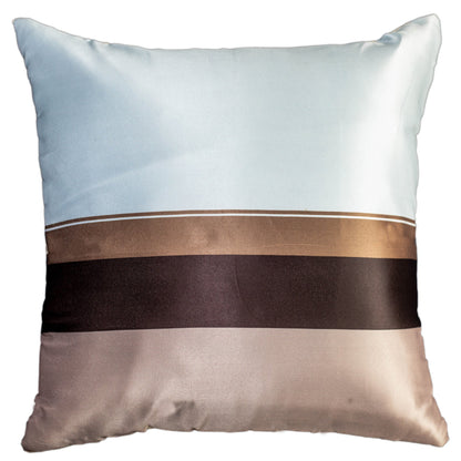 Cadbury Brown Printed Satin Cushion Cover, Set Of 5