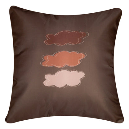 Mocha Vibes Brown Satin Cushion Cover, Set Of 5