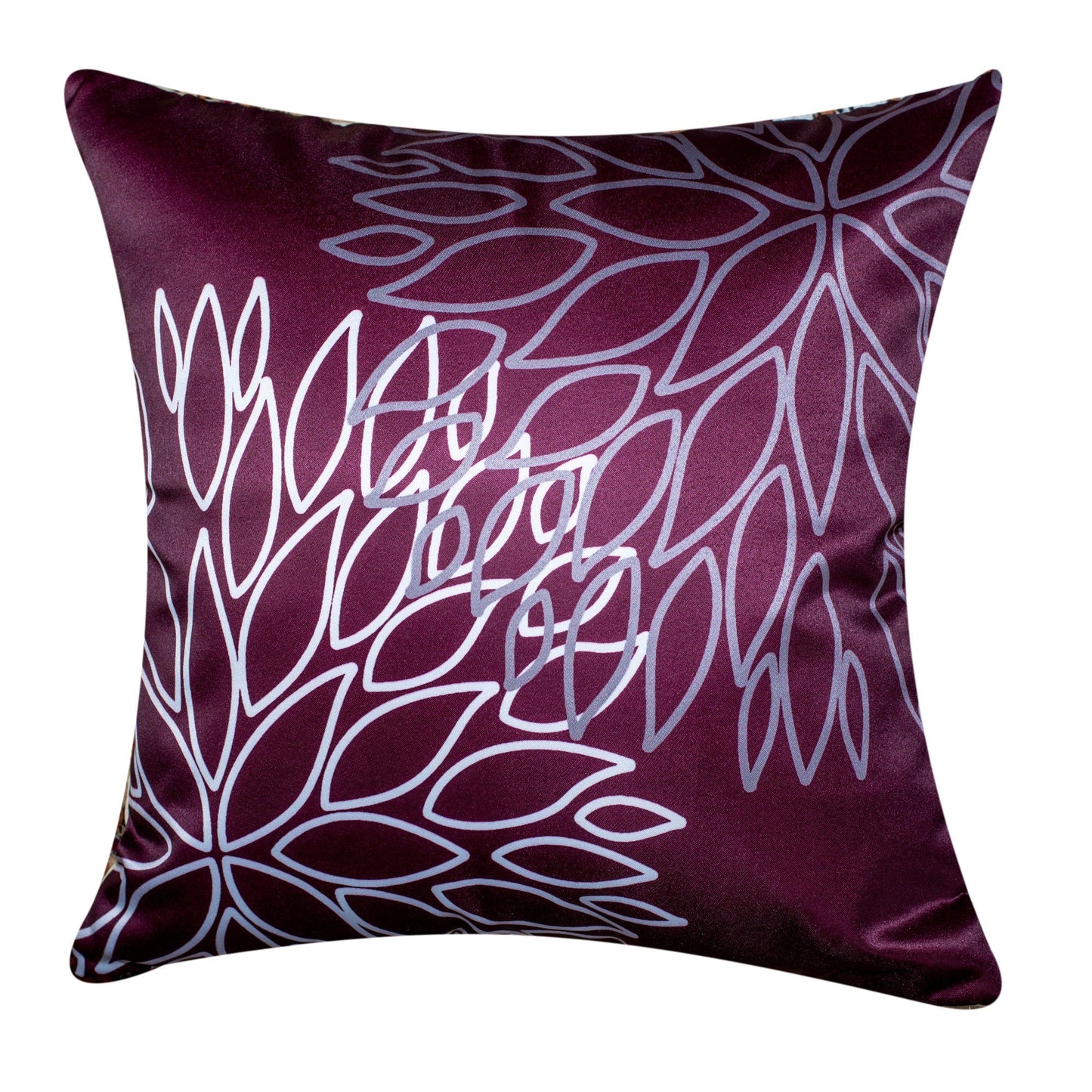 Satin Cushion Cover, Beautiful Print, Set Of 5