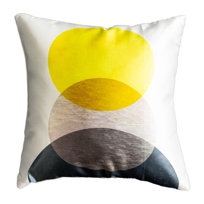 Yellow Printed Satin Cushion Covers, Set of 5