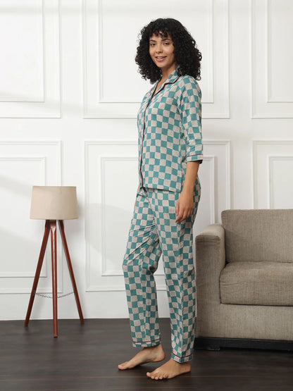 Printed Squared Lounge-Set