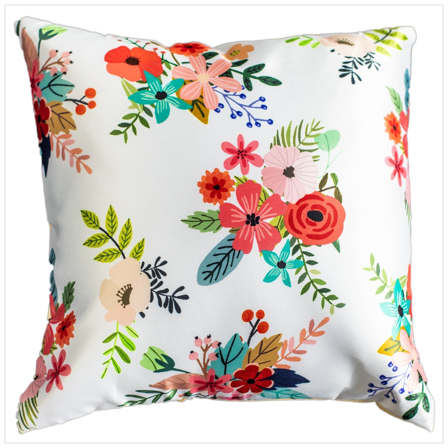 Blossoms Floral Satin Cushion Covers, Set Of 5