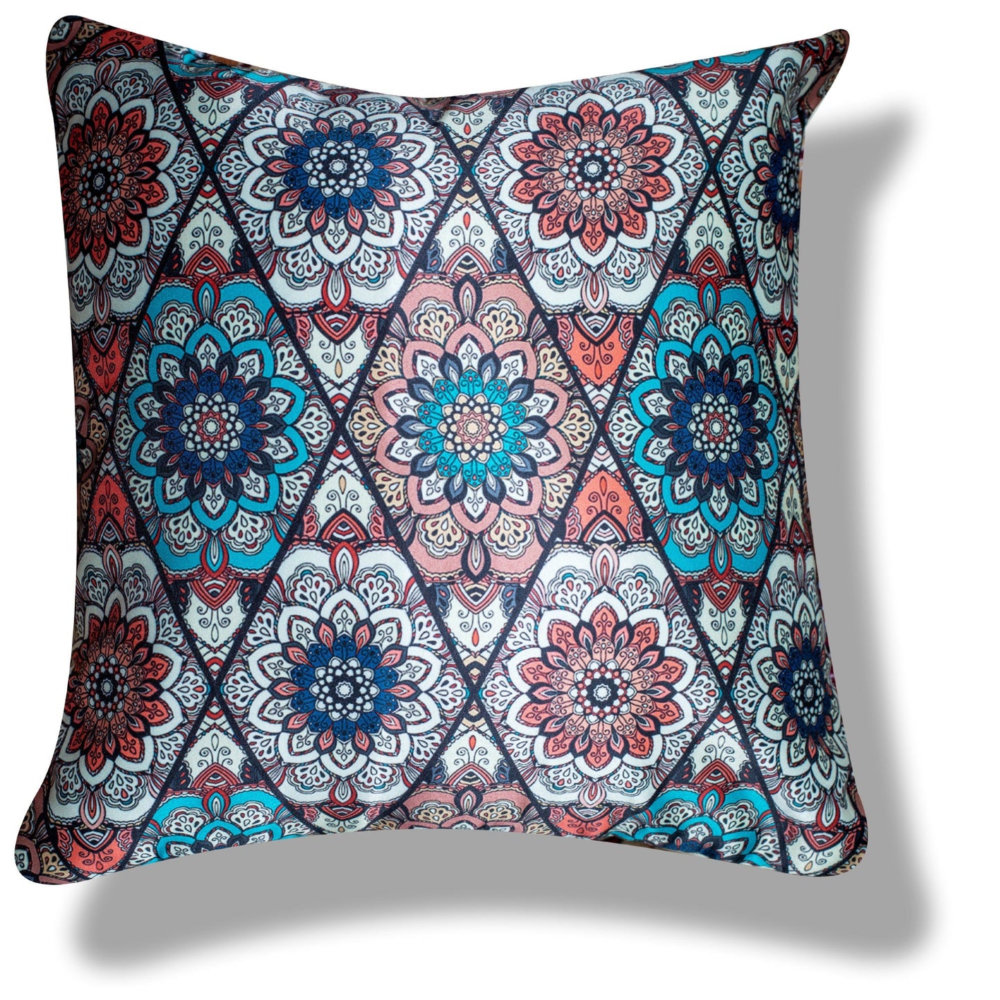 Ethnic Ishil Printed Satin Cushion Covers, Set of 5