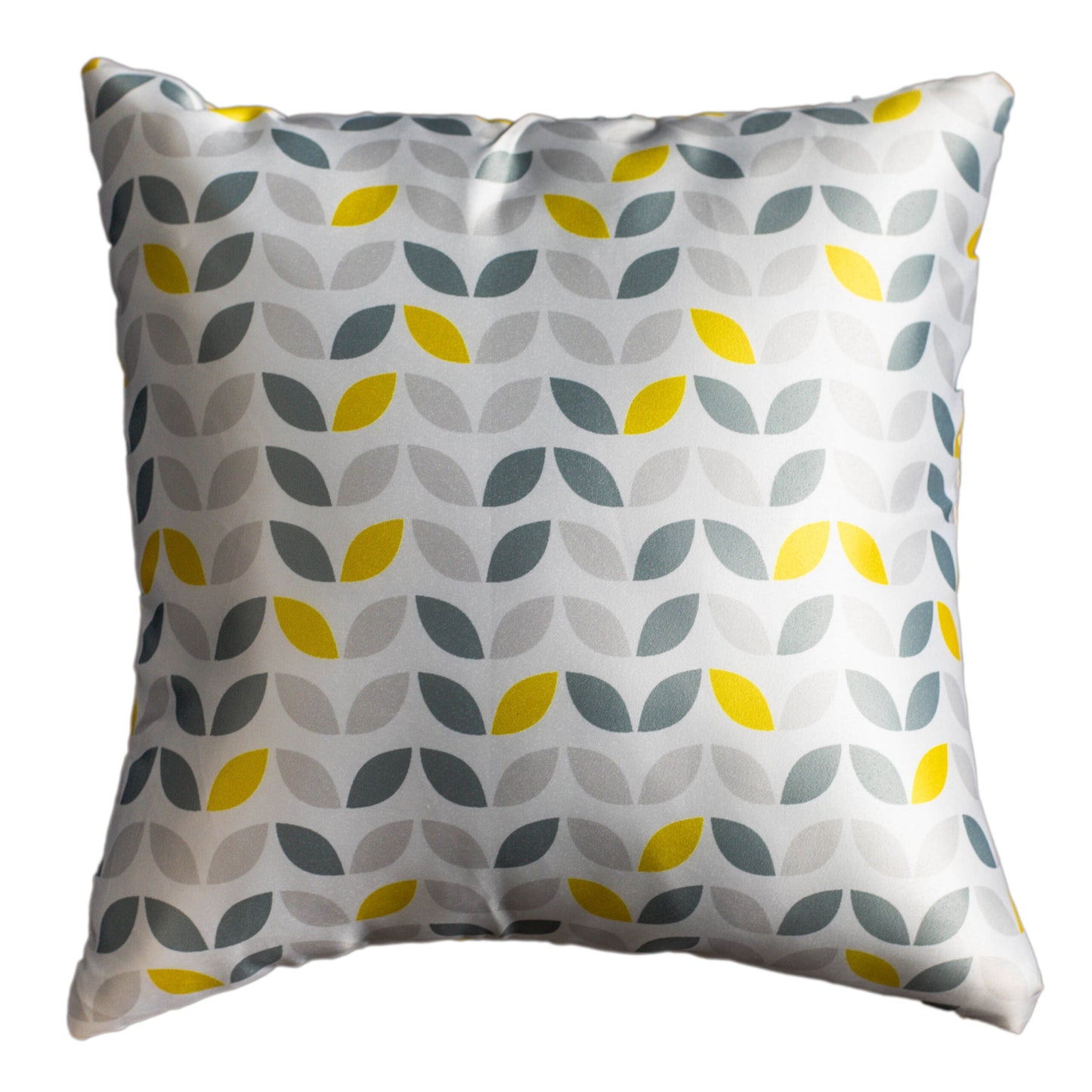 Yellow Printed Satin Cushion Covers, Set of 5