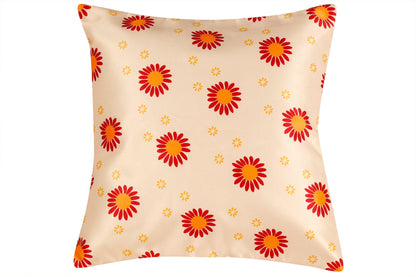 Creamy Petals Floral Print Cushion Cover, Set Of 5