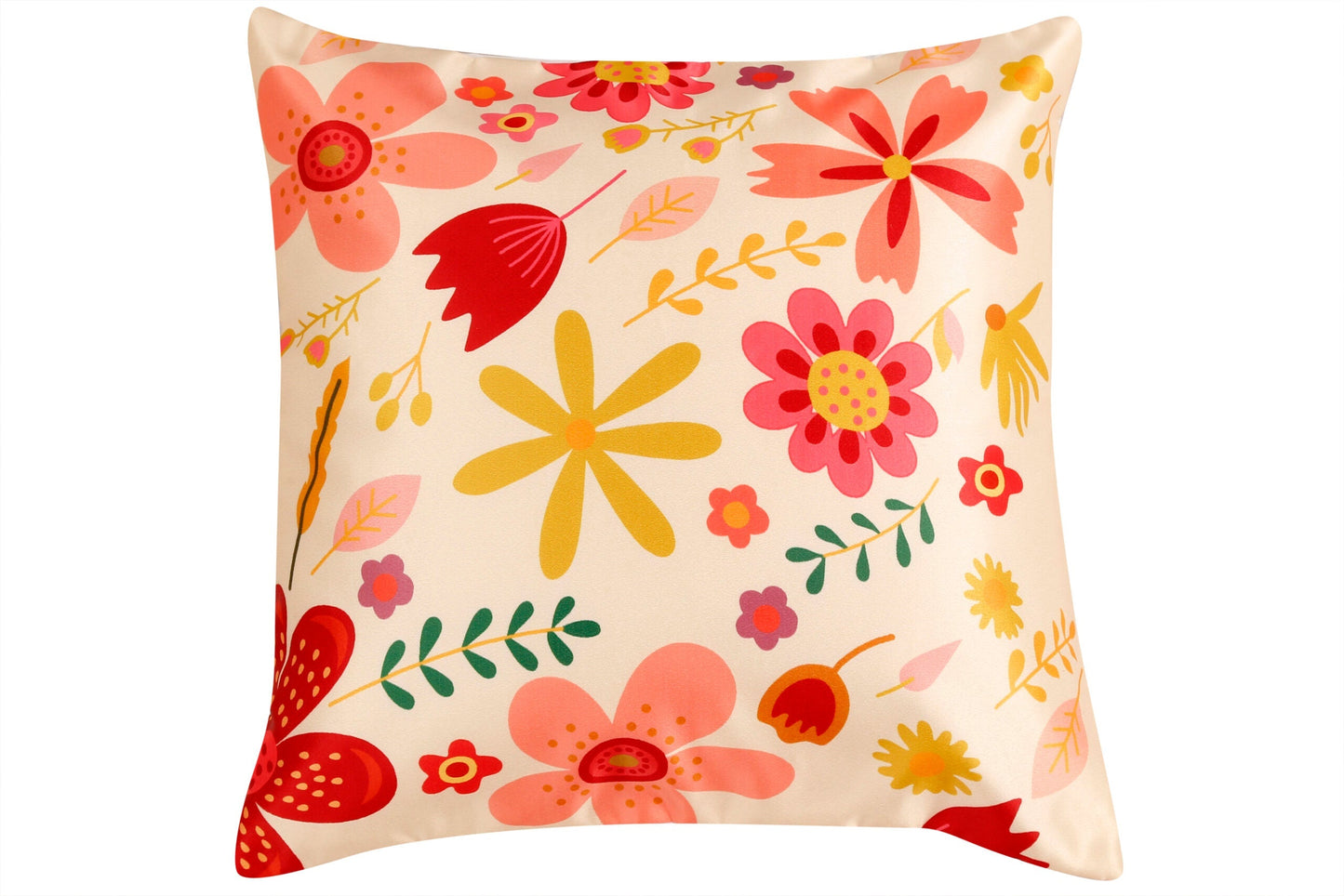 Creamy Petals Floral Print Cushion Cover, Set Of 5