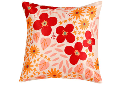 Creamy Petals Floral Print Cushion Cover, Set Of 5